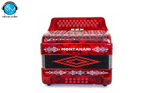 ACORDEON DE BOTONES ROJO MONTANARI TONO FA 34BOT 12 BAJOS C/ESTUCHE MONT-3SWRED-FBE