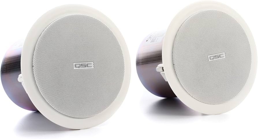 Par de Altavoces QSC AC-C4T para plafón 4" Biamplificados WH