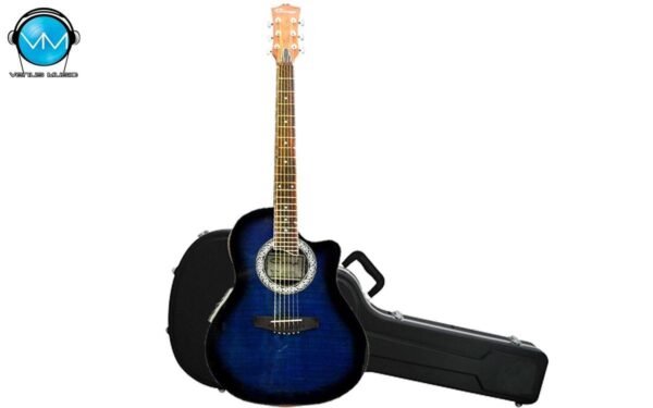 Guitarra Electroacústica Caraya con Estuche Rígido SP721CEQBLS