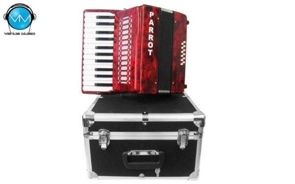 ACORDEON PARROT 25 TECLAS 12 BAJOS MOD. 1302 ROJO