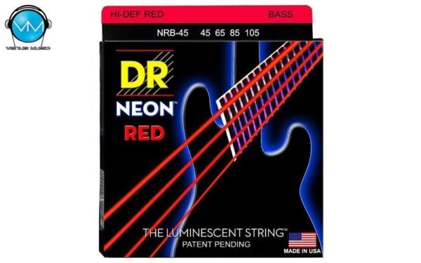 Encordadura DR Bajo 4 cuerdas NEON Red 45-105