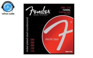 Encordadura Fender 7250-5L Super Bass Nickel-Plated Steel Long Scale 5-String Bass Strings - Light