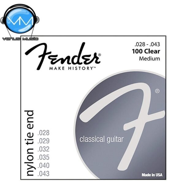 Fender 100 Clear / plata Nylon Encordadura para guitarra clásica - Tie End